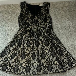 Black and Gold Lace Dress